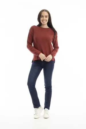 Rust Cotton Knit Top