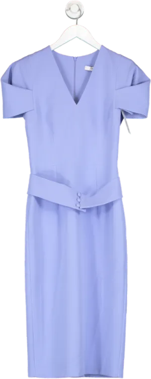 Safiyaa Purple Belted Midi Dress UK 8