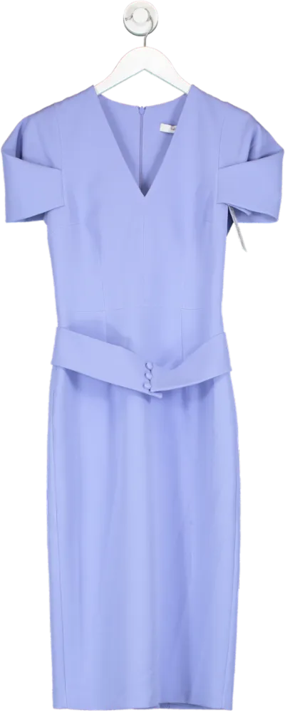Safiyaa Purple Belted Midi Dress UK 8