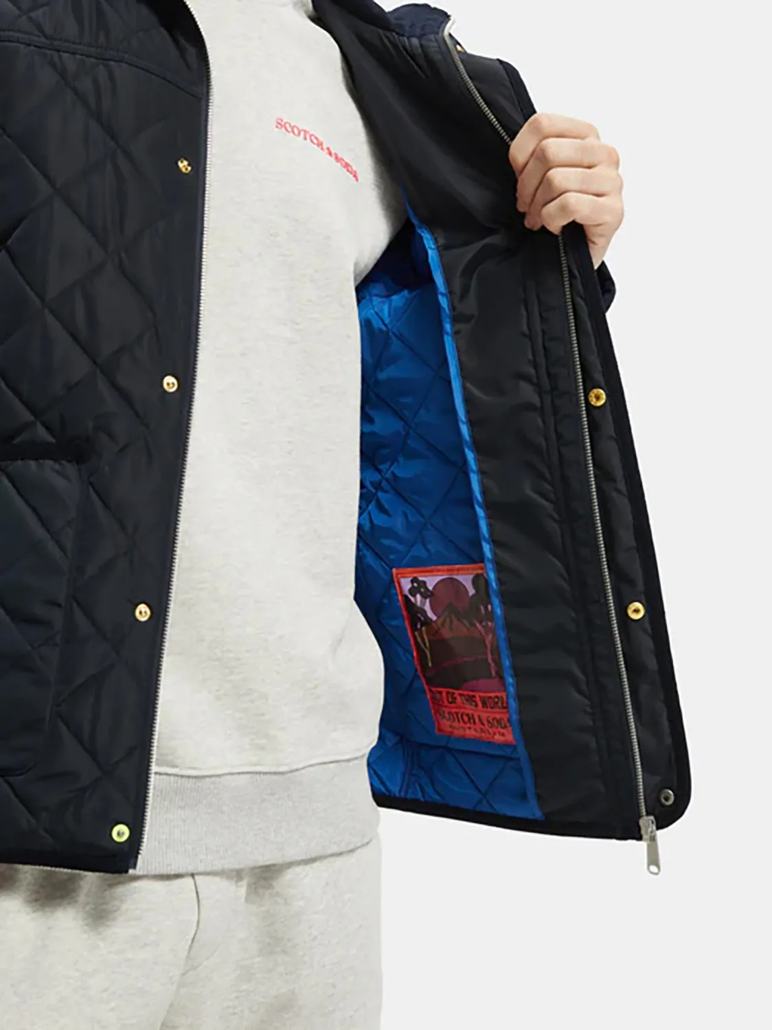 SAS CORD TRIM QUILTED JACKET