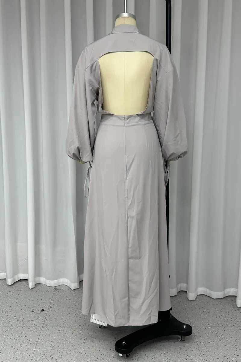 Sexy Street Backless Slit V Neck One Step Skirt Dresses