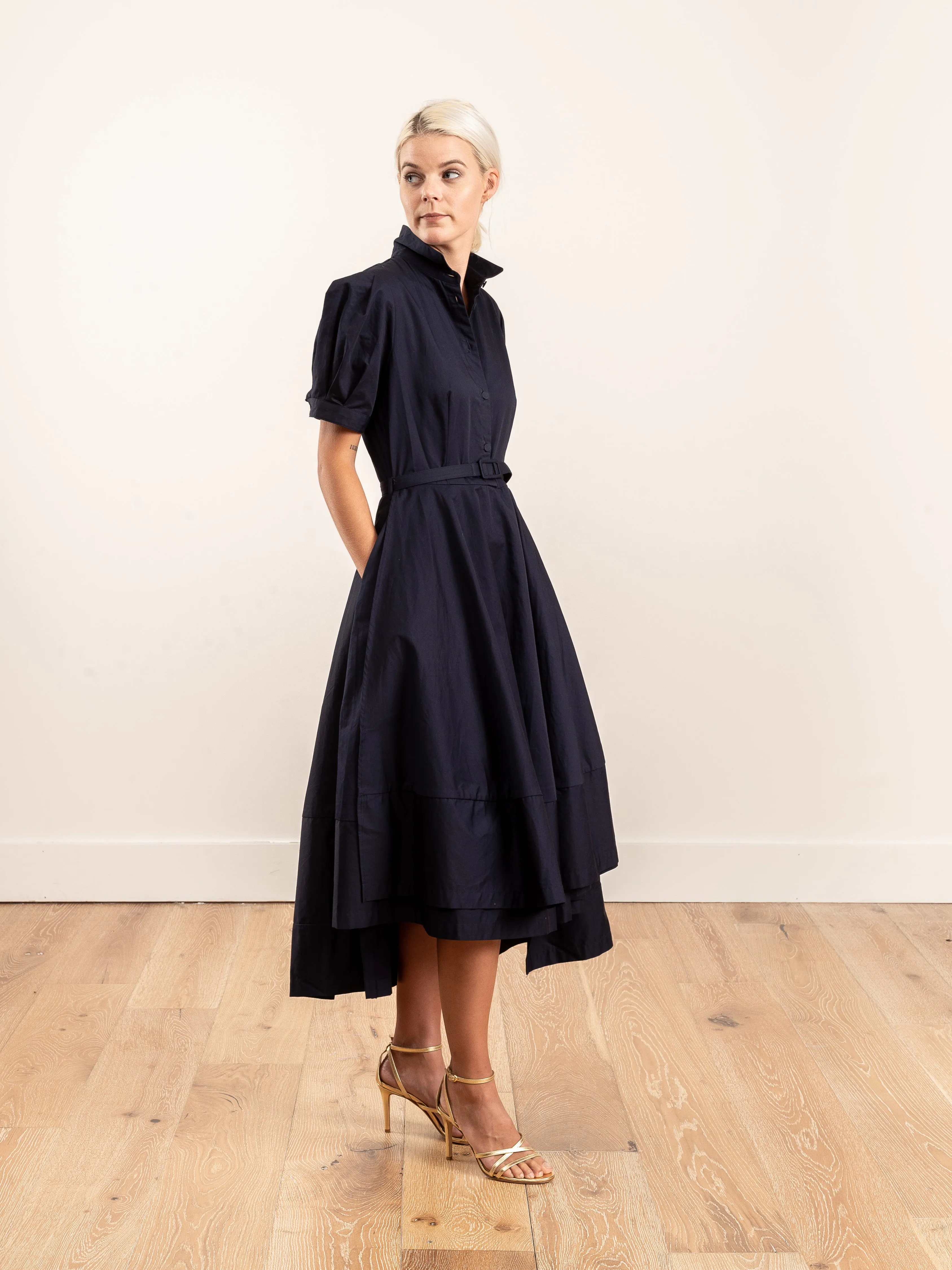 short sleeve dress - navy