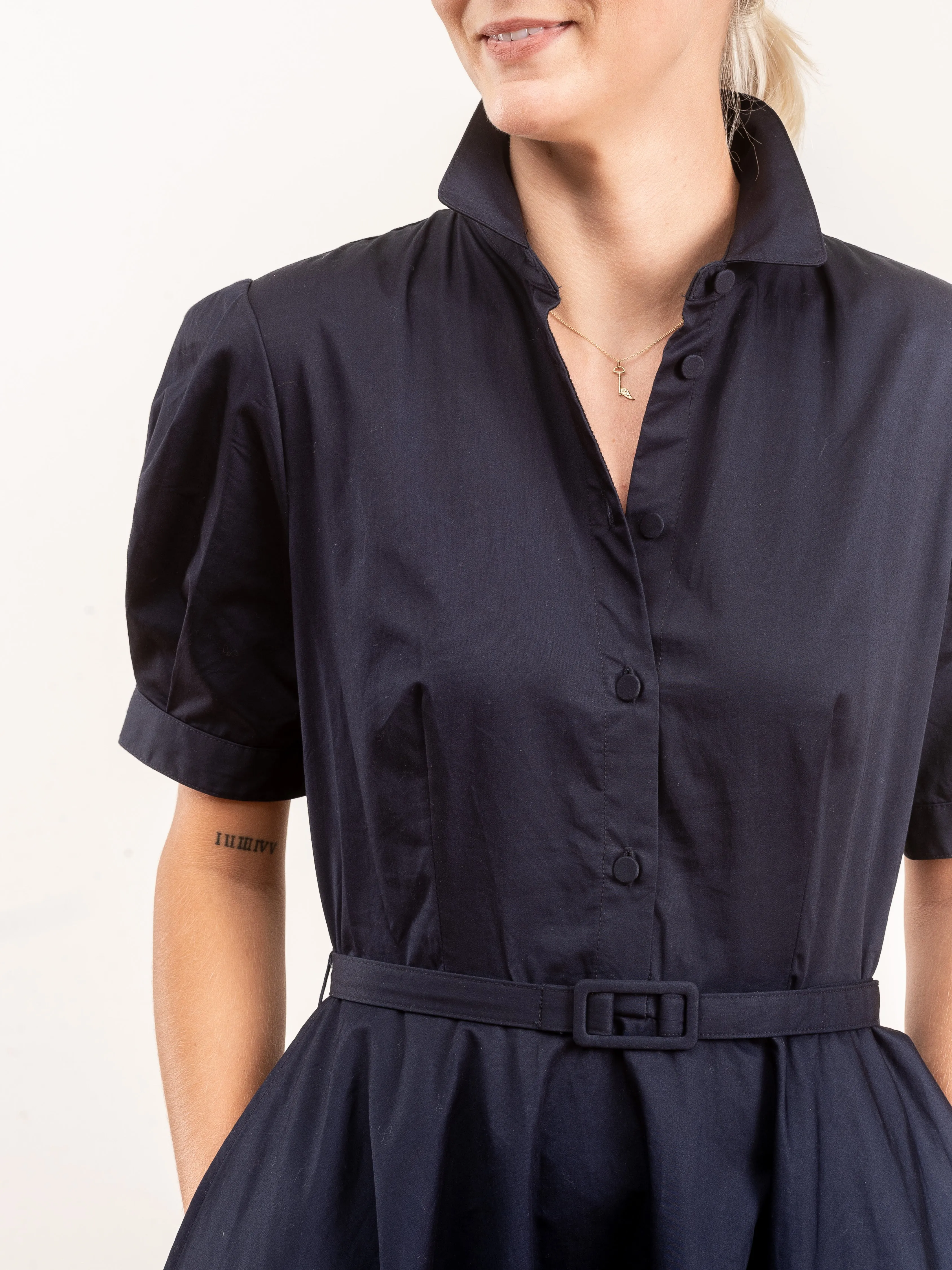 short sleeve dress - navy