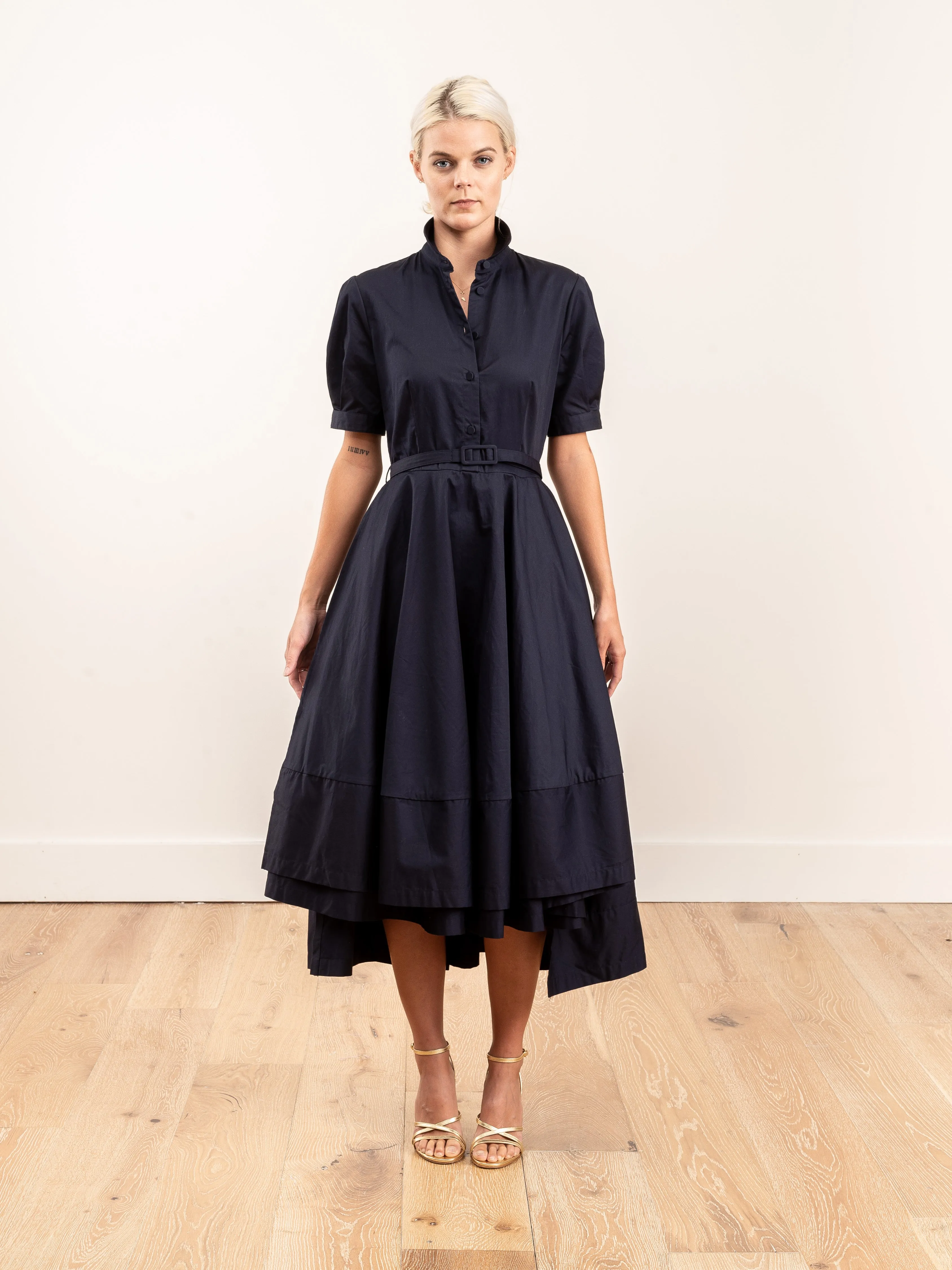 short sleeve dress - navy