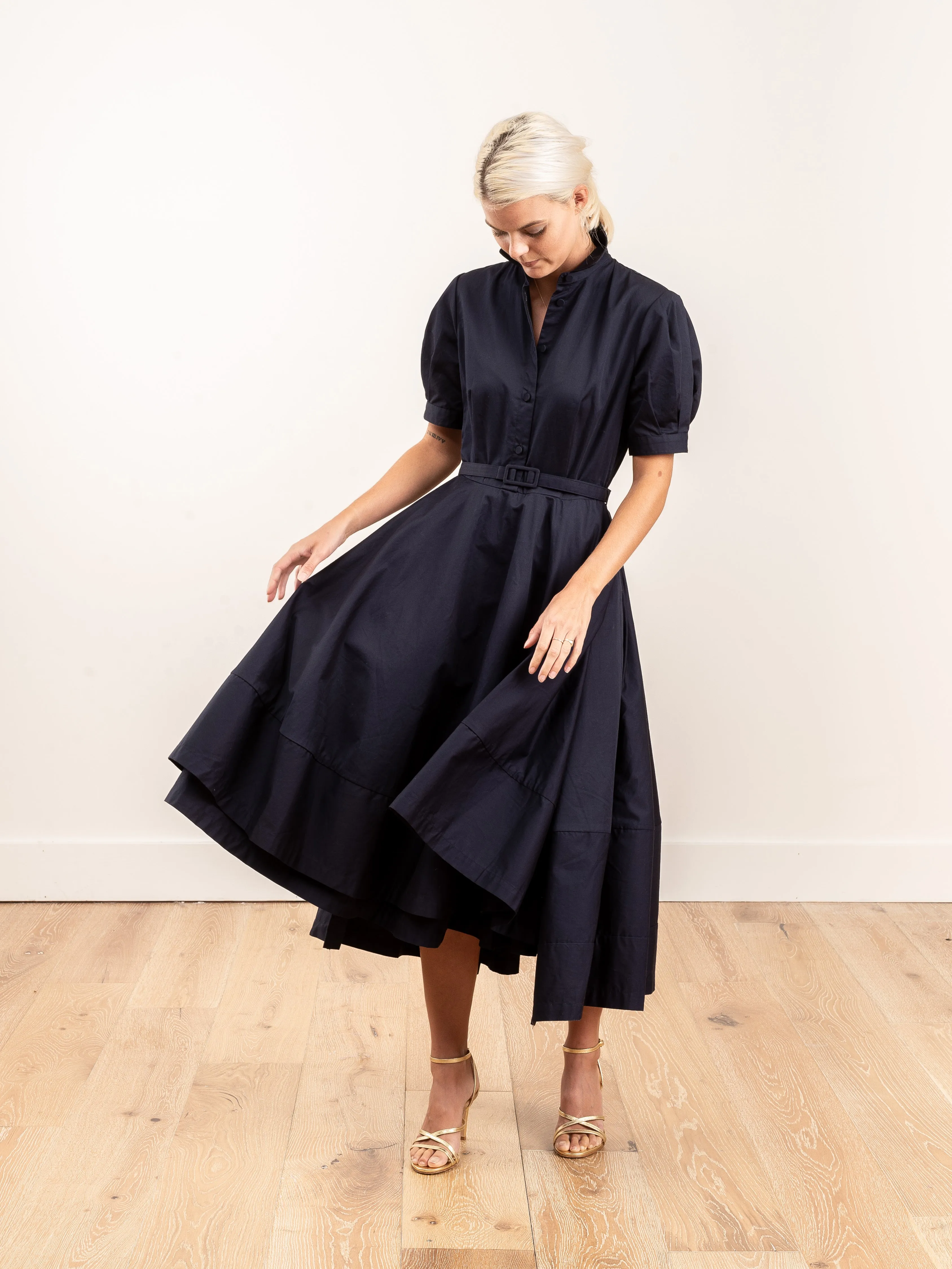 short sleeve dress - navy