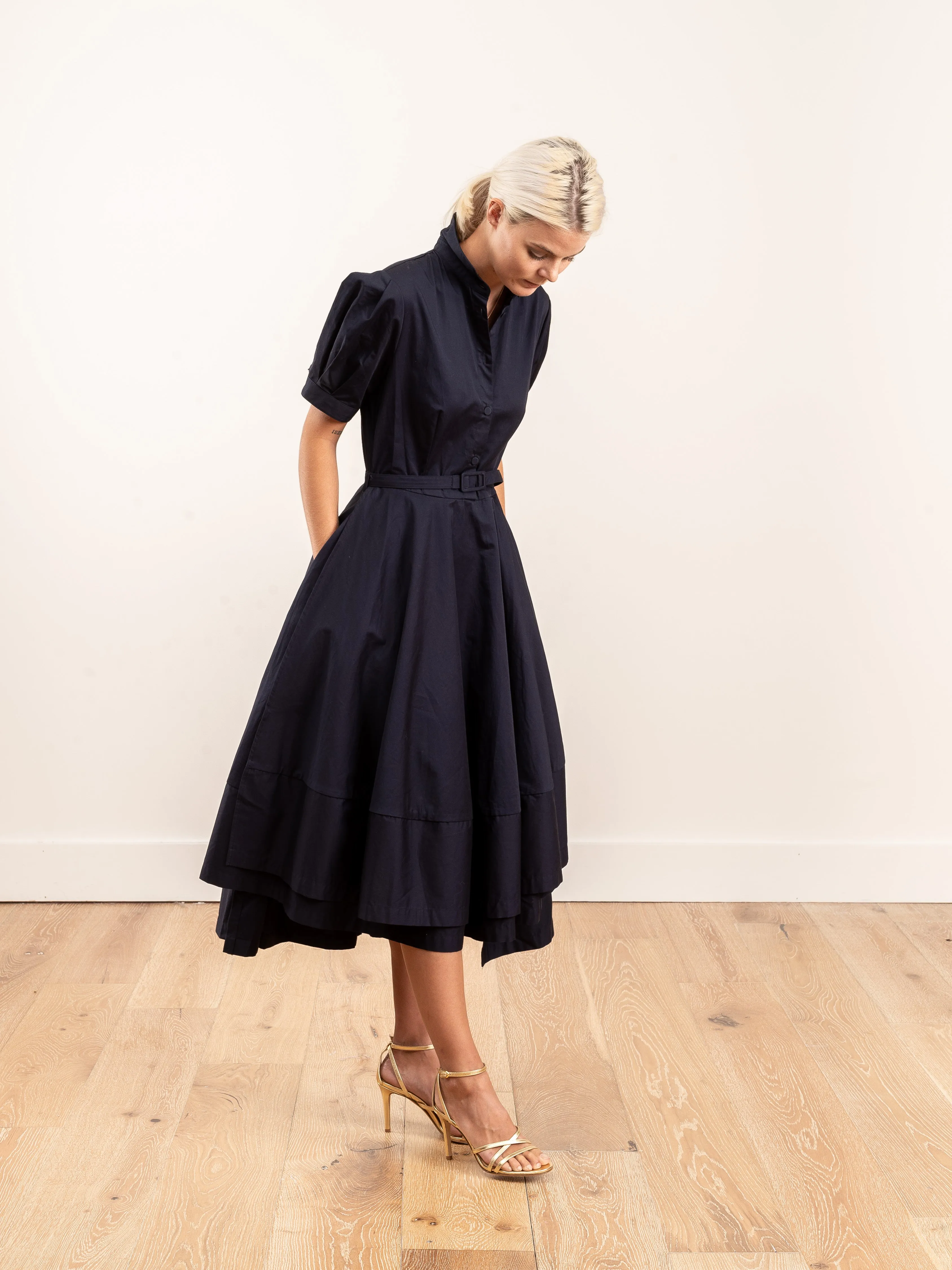 short sleeve dress - navy