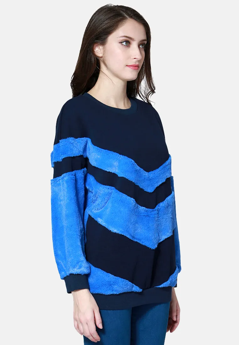 Soft Comfortable Navy & Blue Sweatshirt