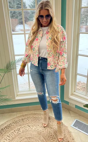 Spring Floral Corduroy Jacket by Andree by Unit