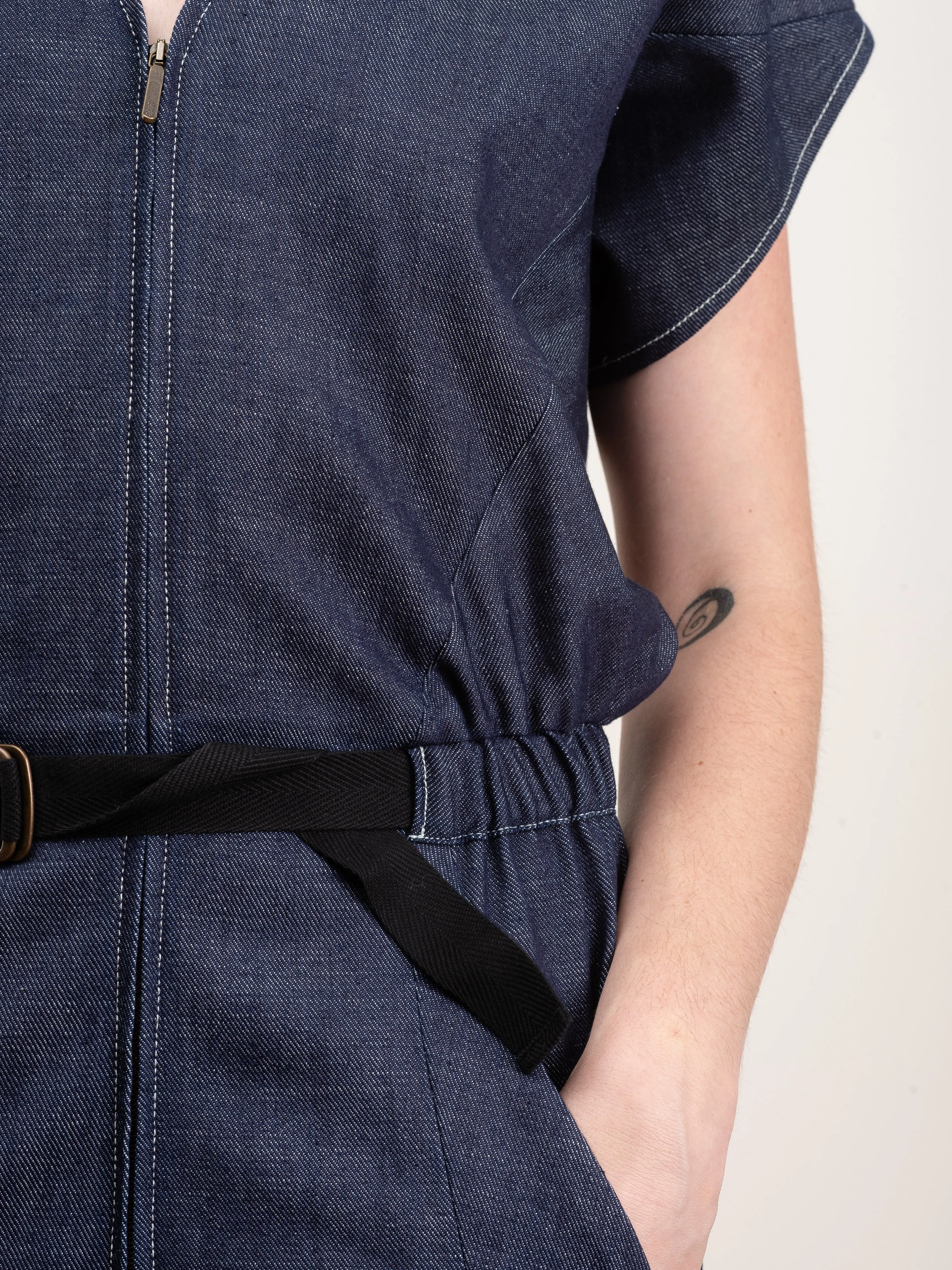 strap akeo jumpsuit - indigo