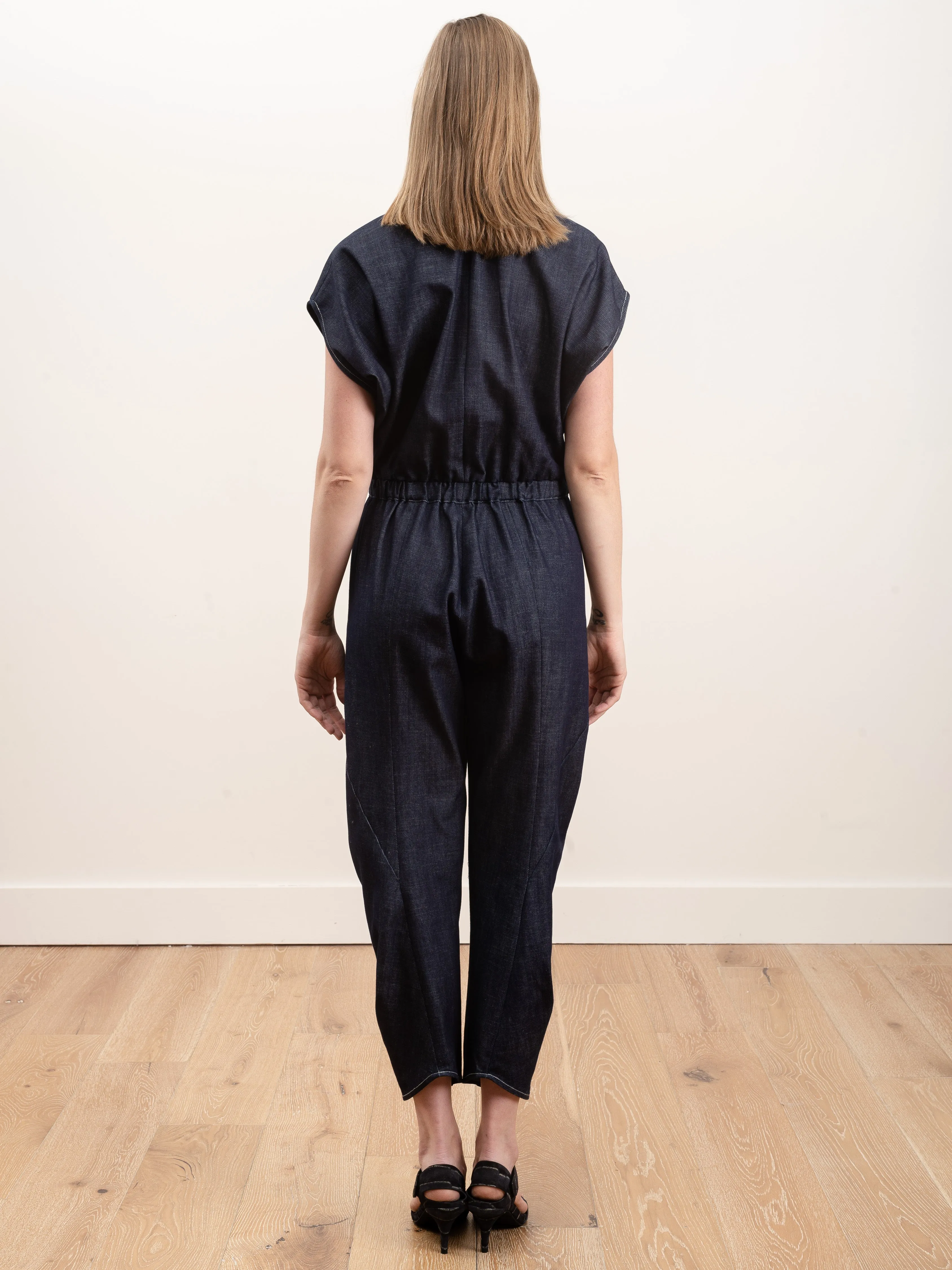 strap akeo jumpsuit - indigo