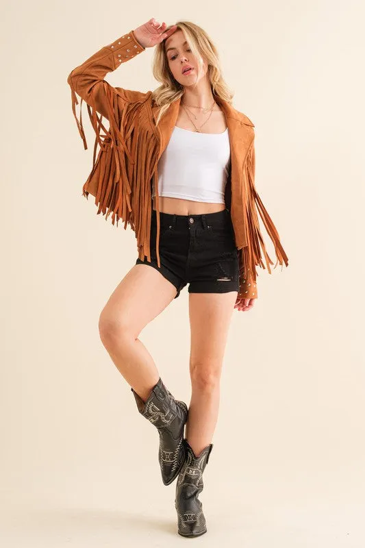 STUDDED FRINGE WESTERN JACKET