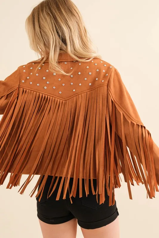 STUDDED FRINGE WESTERN JACKET