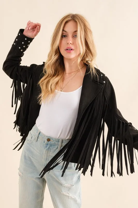 STUDDED FRINGE WESTERN JACKET