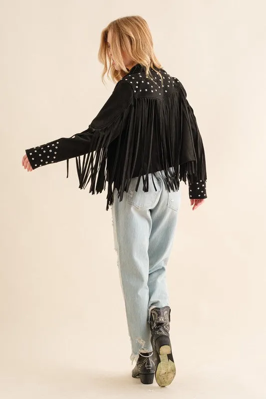 STUDDED FRINGE WESTERN JACKET