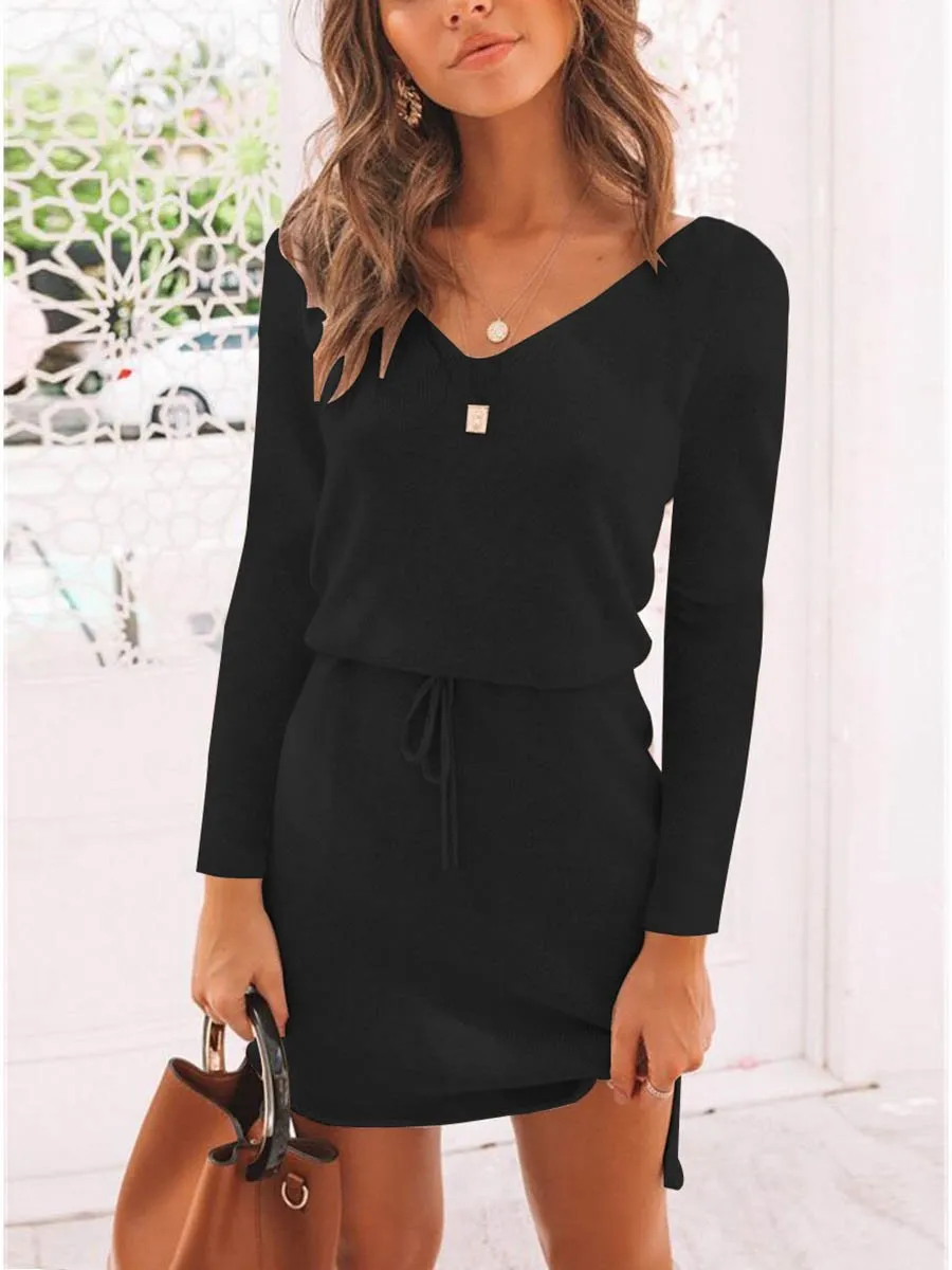 Stunncal Long Sleeve Irregular Sexy Skirt