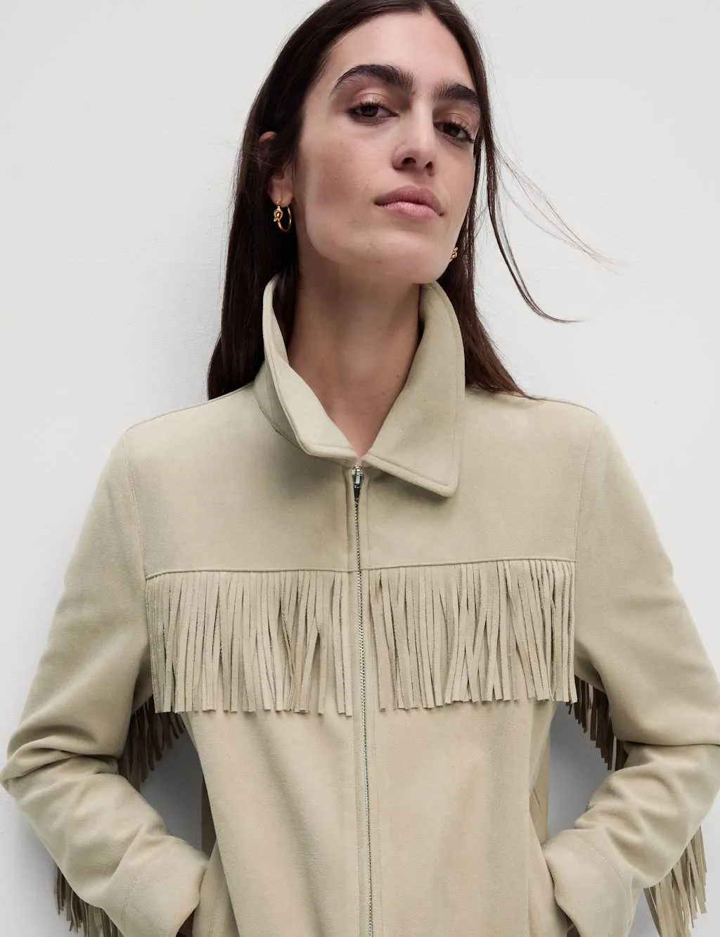 Suedette Fringed Jacket
