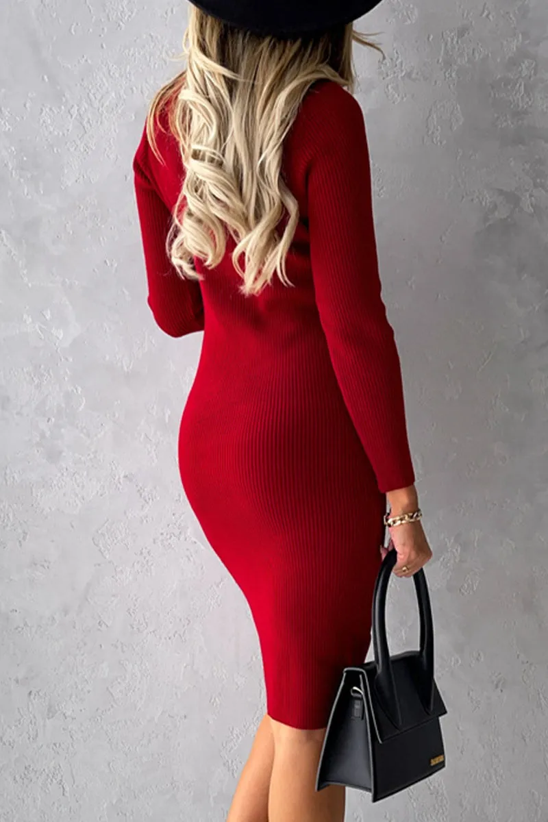 Sweet Elegant Solid Solid Color Square Collar Pencil Skirt Dresses