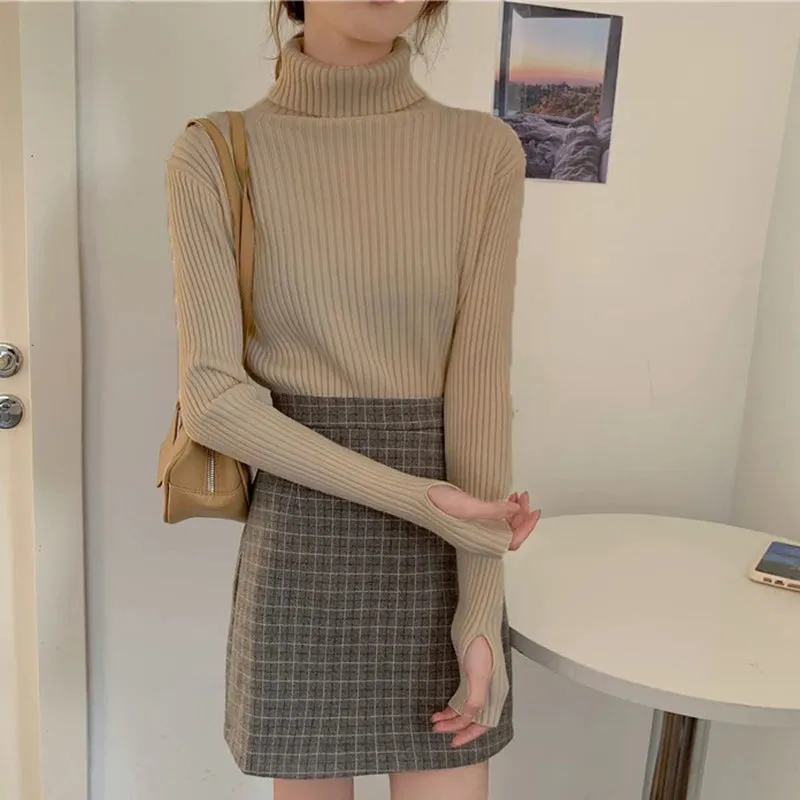 Thick Ribbed Turtleneck Sweater
