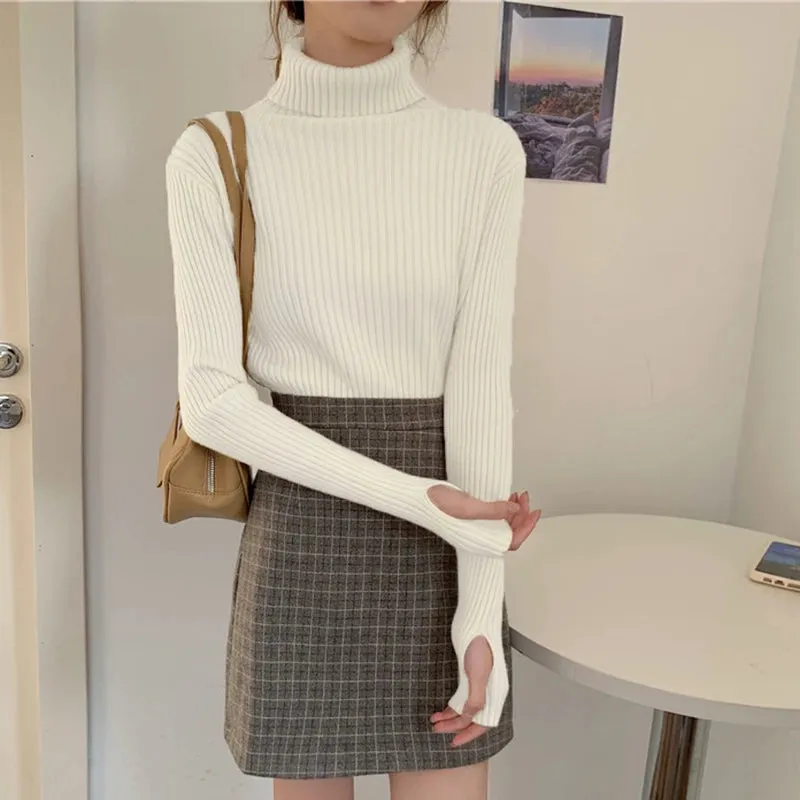 Thick Ribbed Turtleneck Sweater