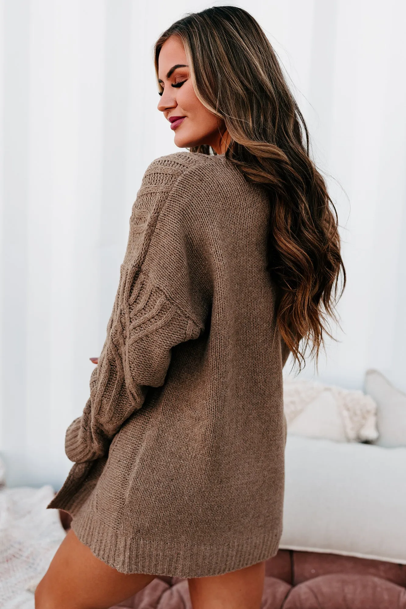 Truly Caring Cable Knit Cardigan (Mocha)