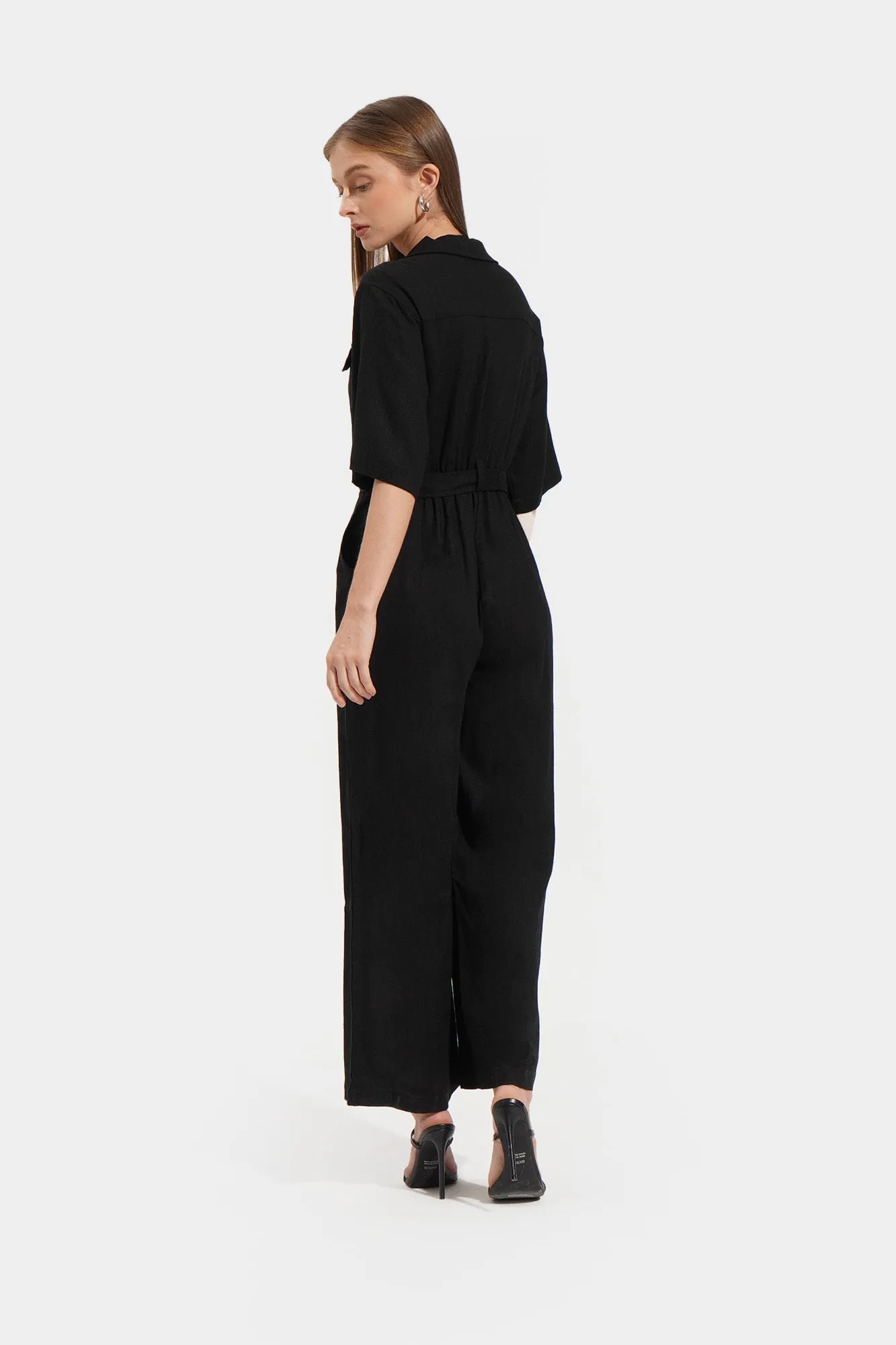 Utilitarian Belted Jumpsuit