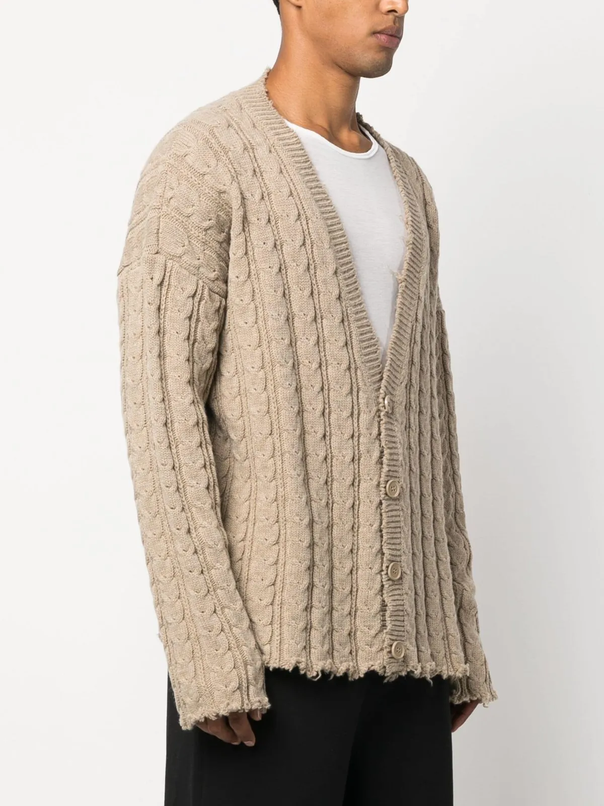 V-Neck Cabel-Knit Cardigan