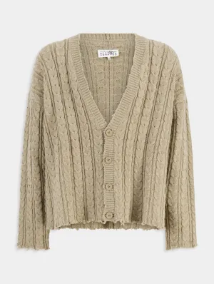 V-Neck Cabel-Knit Cardigan