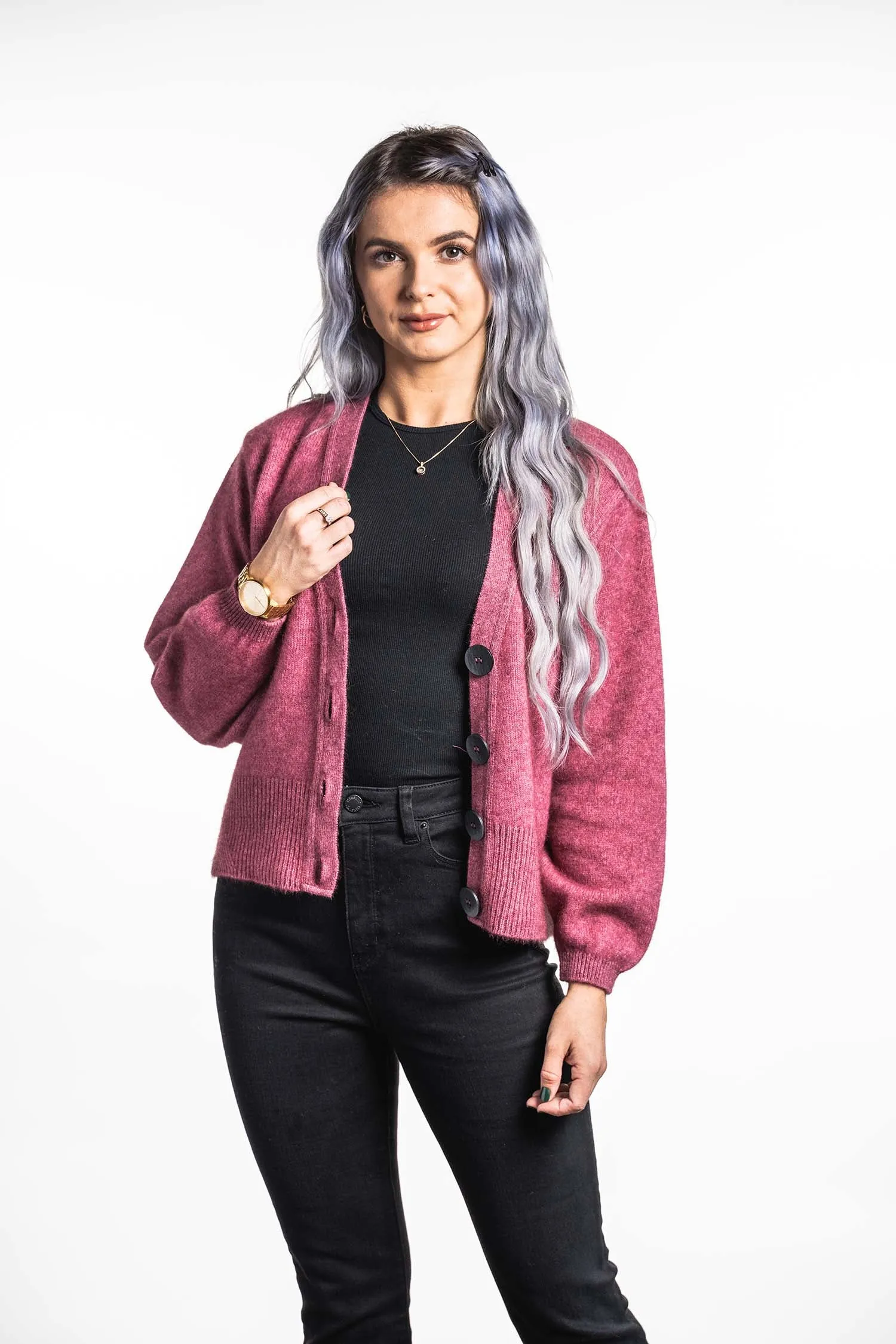 V NECK CARDIGAN