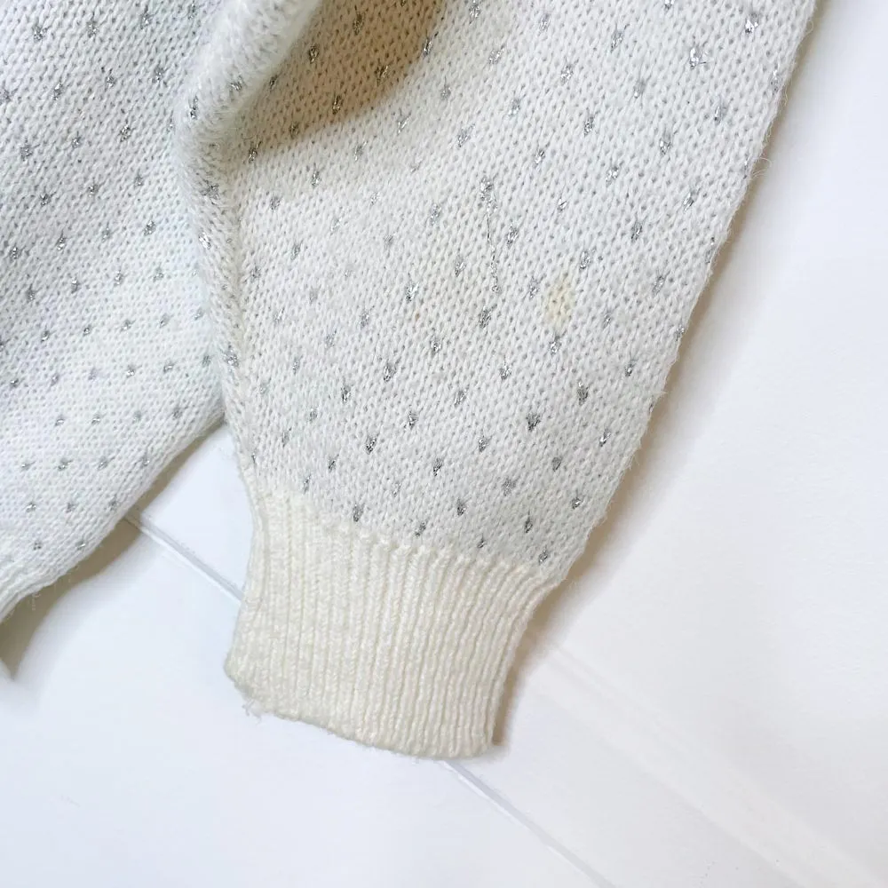vintage crossroads silver bow holiday sweater