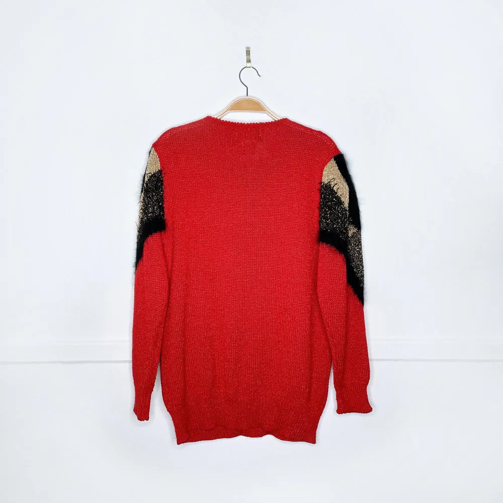vintage lindor glitter confetti angora holiday sweater