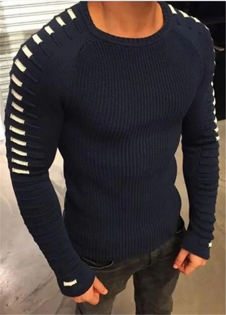 West Louis™ Round Neck Patchwork Quality Knitted Pullover