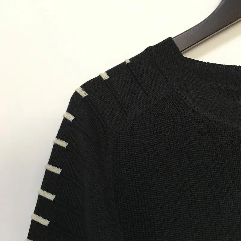 West Louis™ Round Neck Patchwork Quality Knitted Pullover