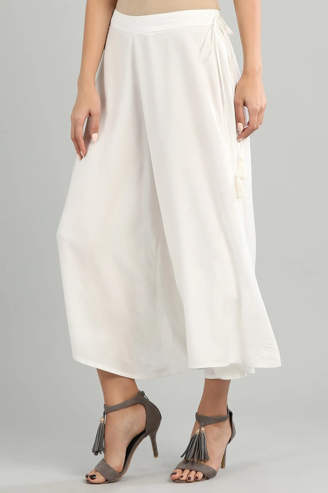 White Solid Culottes
