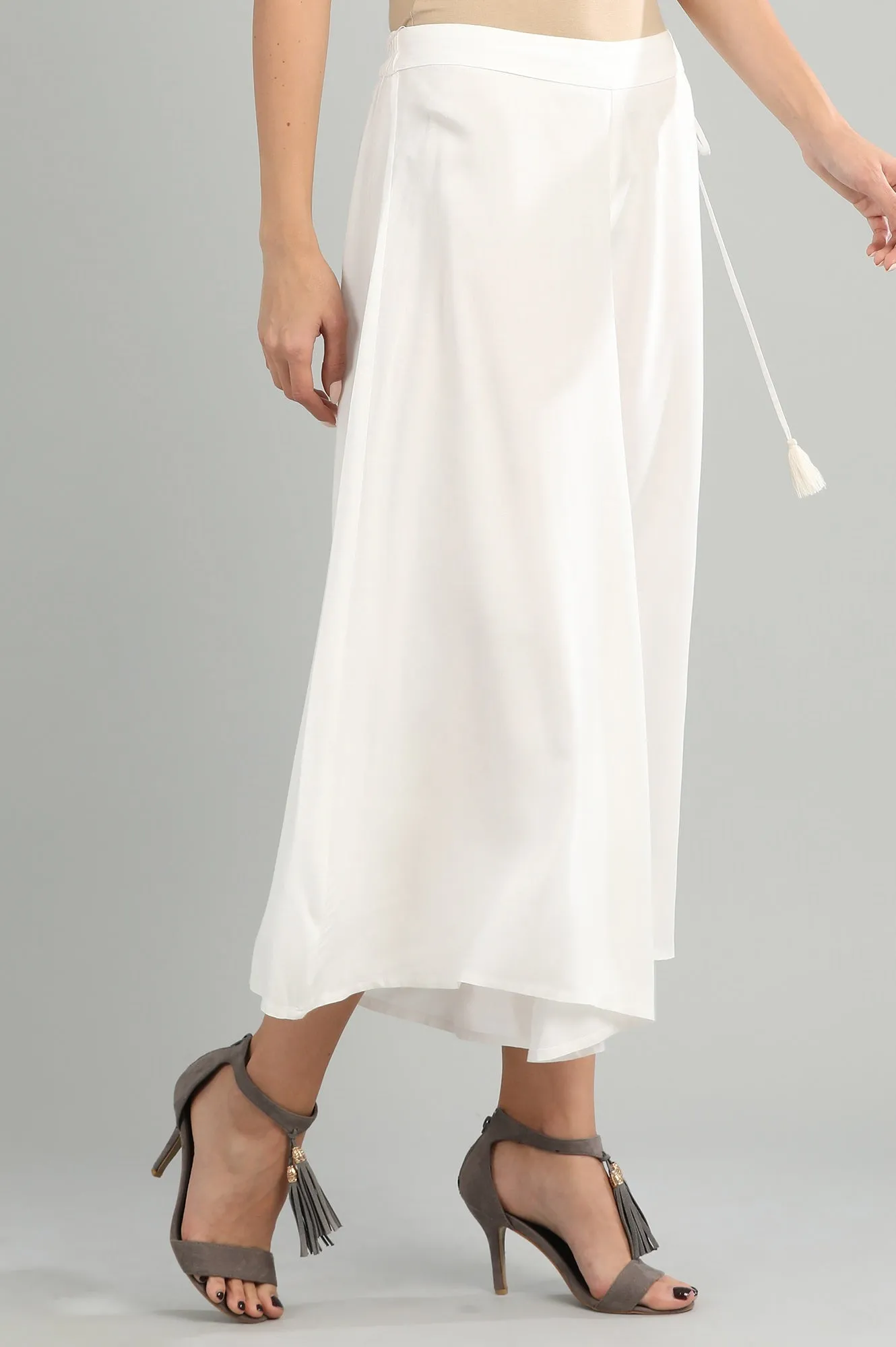 White Solid Culottes