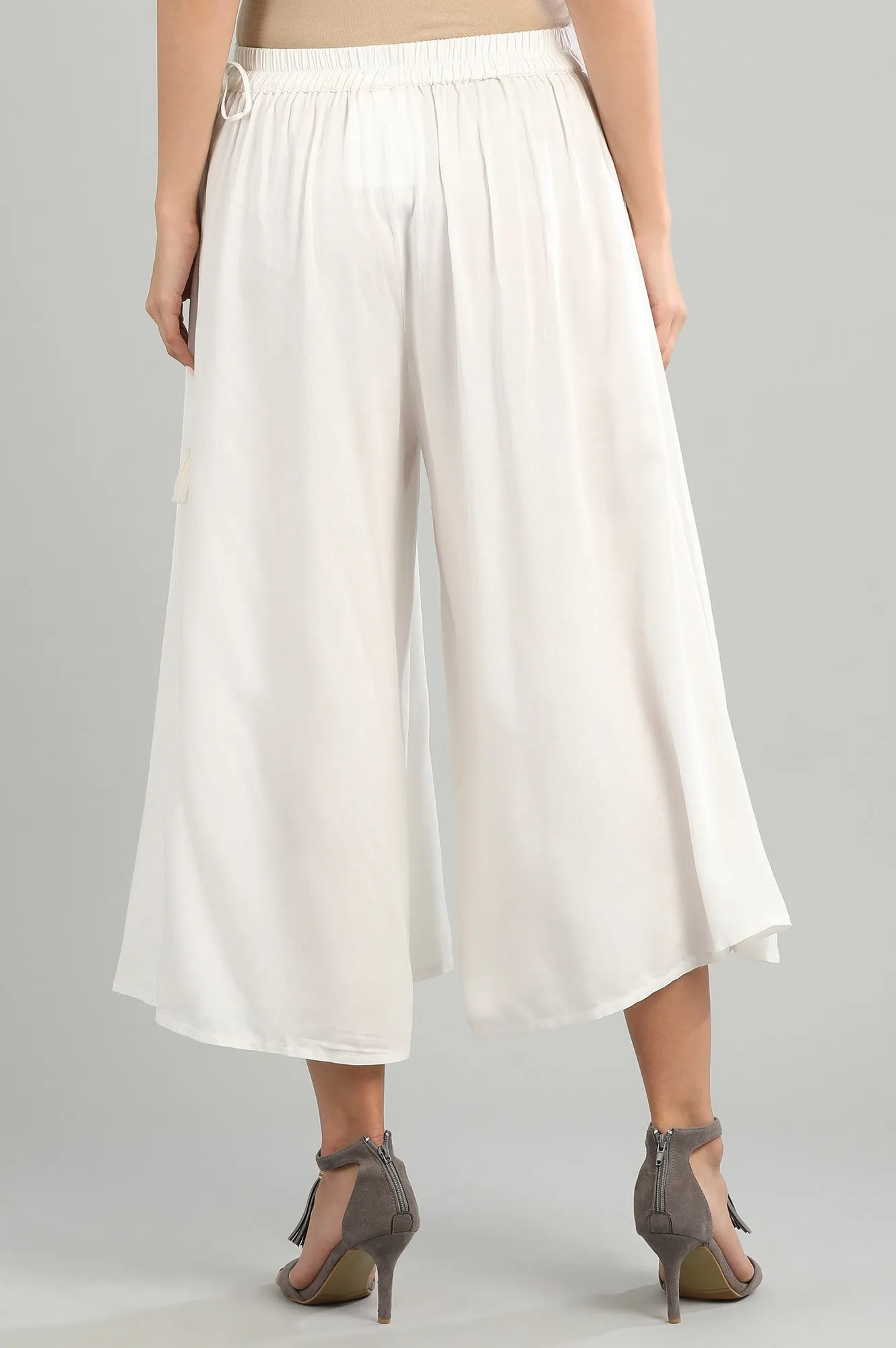 White Solid Culottes