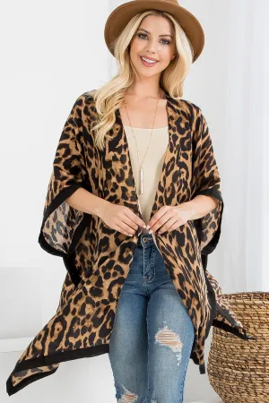 Wild Grace Leopard Open-Front Kimono