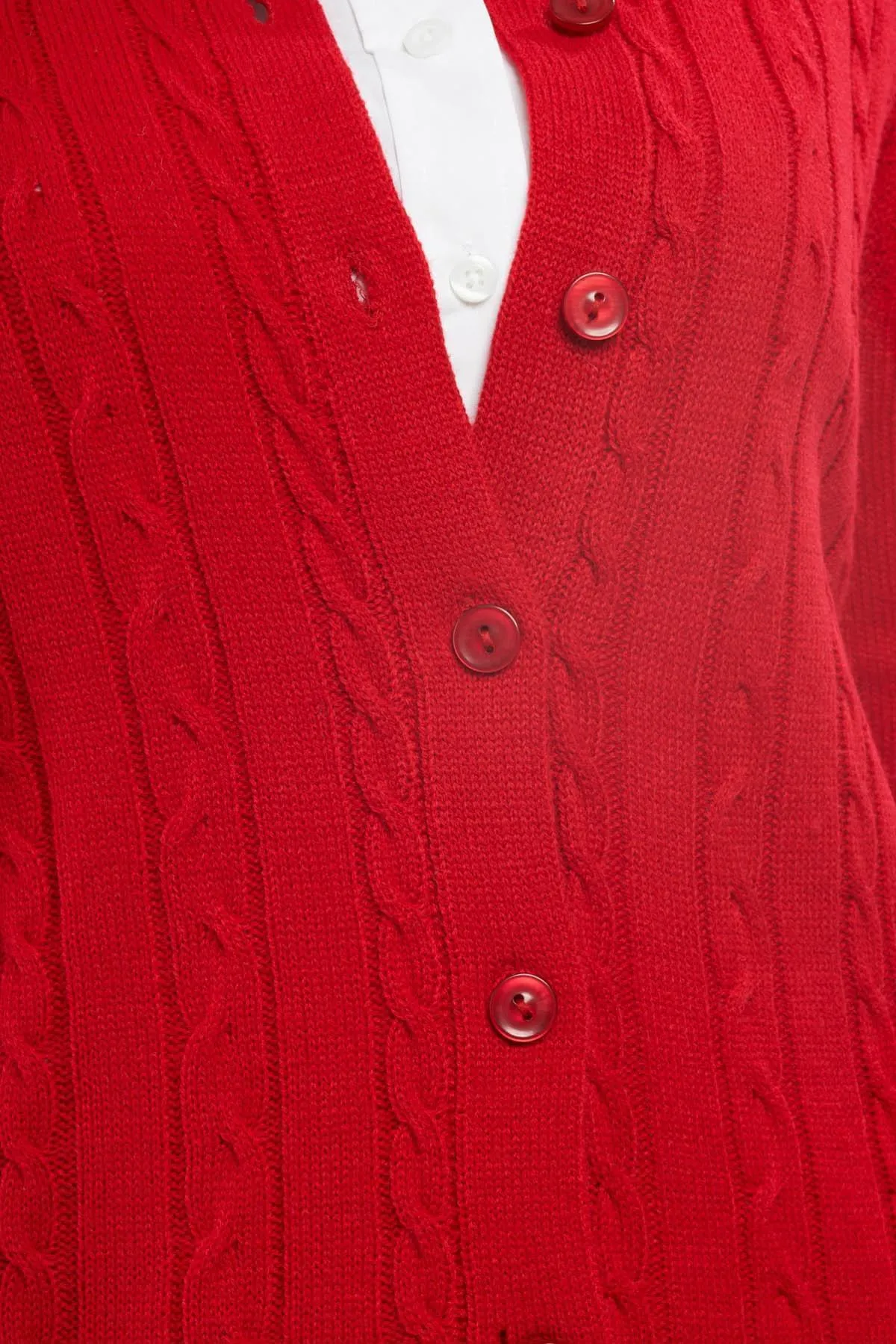 Women's Button Front Cable Cardigan - Button Up Sweater in Soft, Lightweight Acrylic