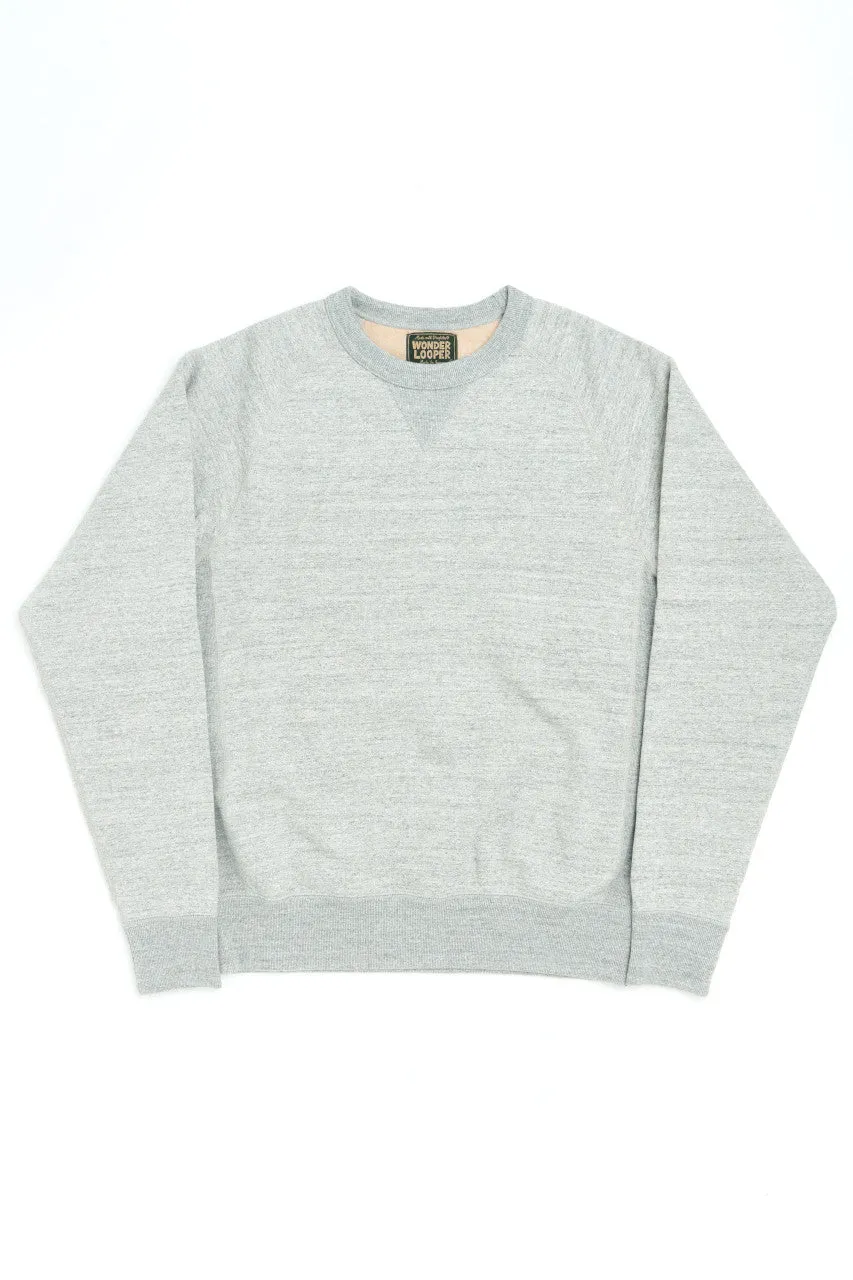 Wonder Looper Crewneck "II" Fleeced Fox Fiber Heather Grey