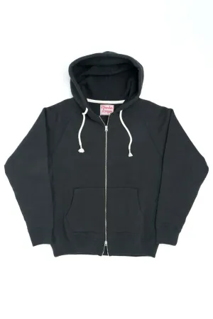 Wonder Looper Zip Hoodie Double Heavyweight French Terry Sumi Black