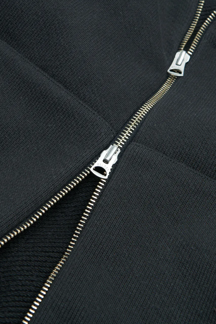 Wonder Looper Zip Hoodie Double Heavyweight French Terry Sumi Black