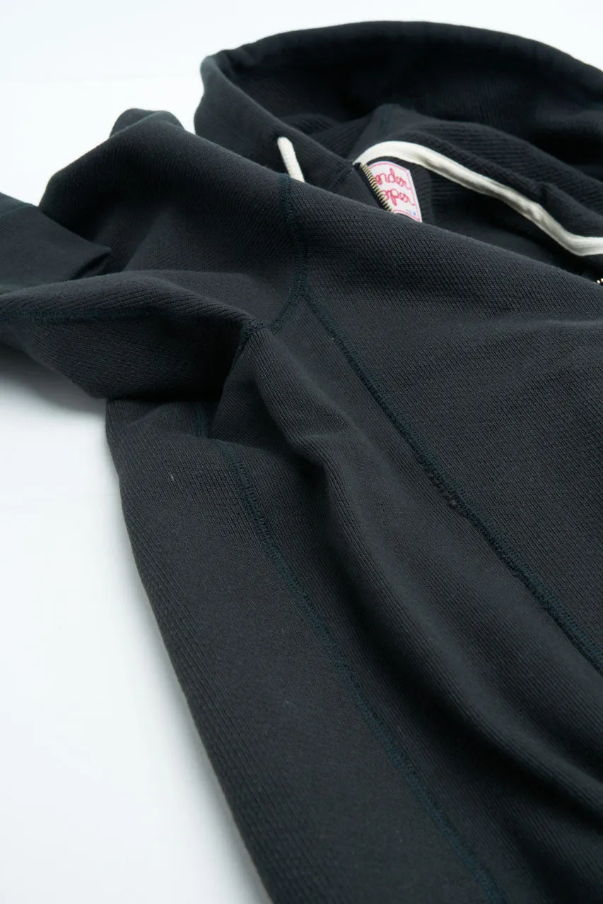 Wonder Looper Zip Hoodie Double Heavyweight French Terry Sumi Black