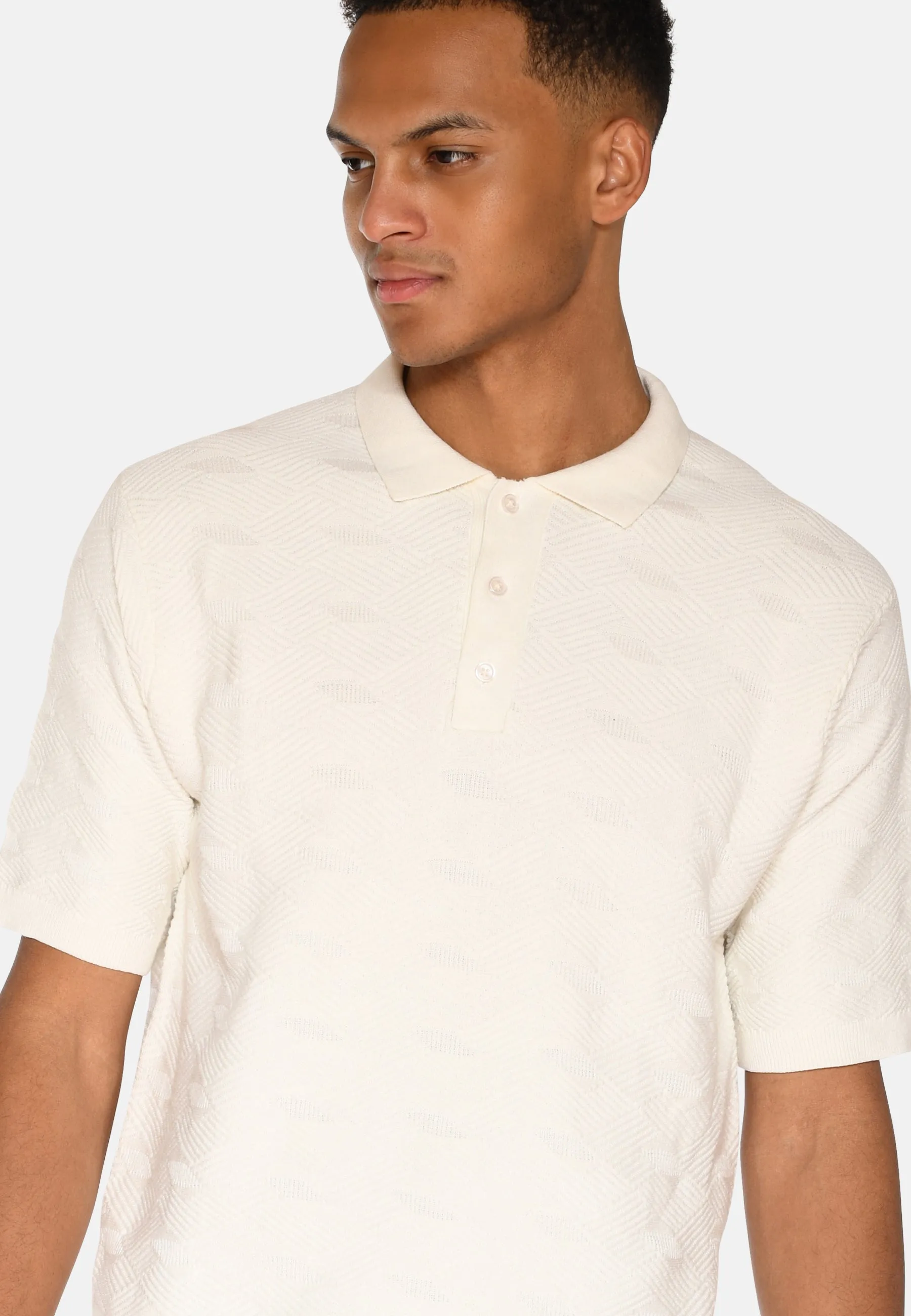 Wyatt knit polo 4121 - Coco Milk