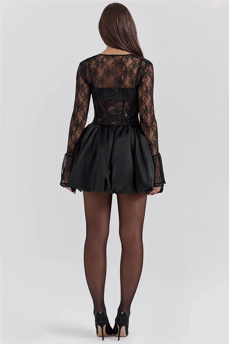 Y2K Bolero Lace Corset Mini Dress