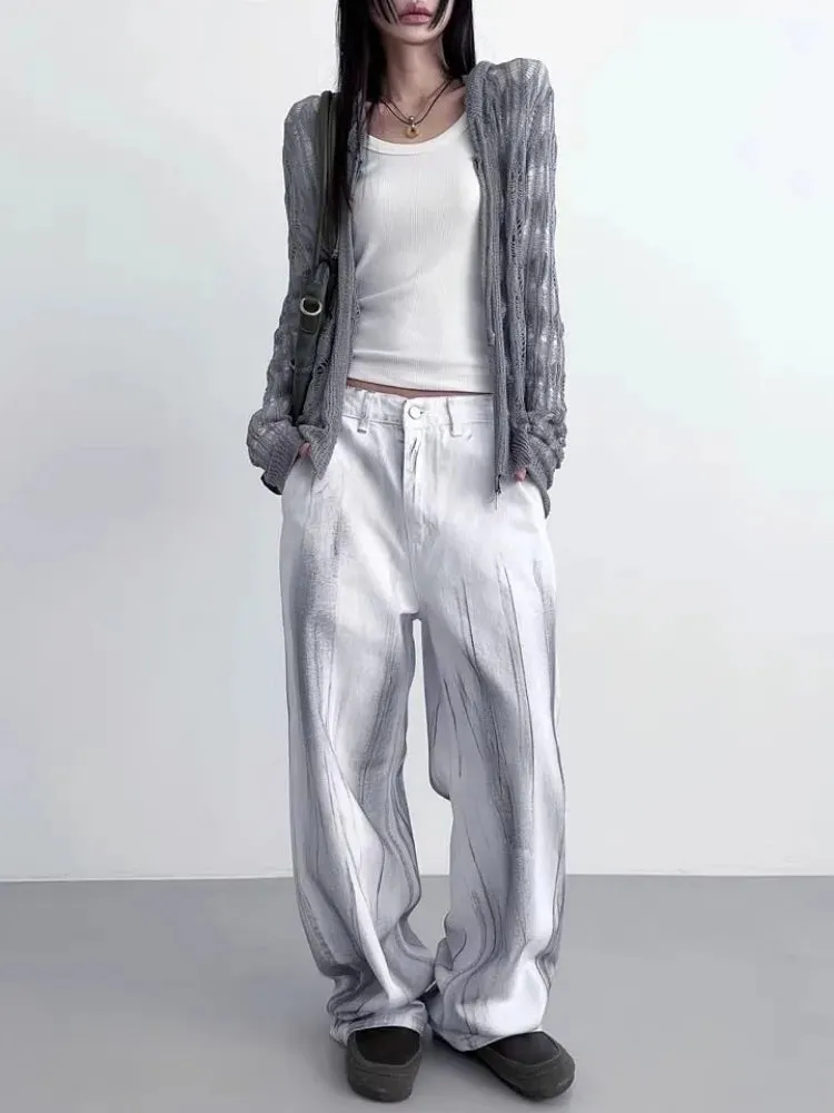 Y2K Crochet Hooded Cardigan
