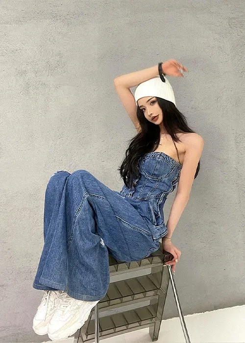 Y2K Denim Jumpsuit