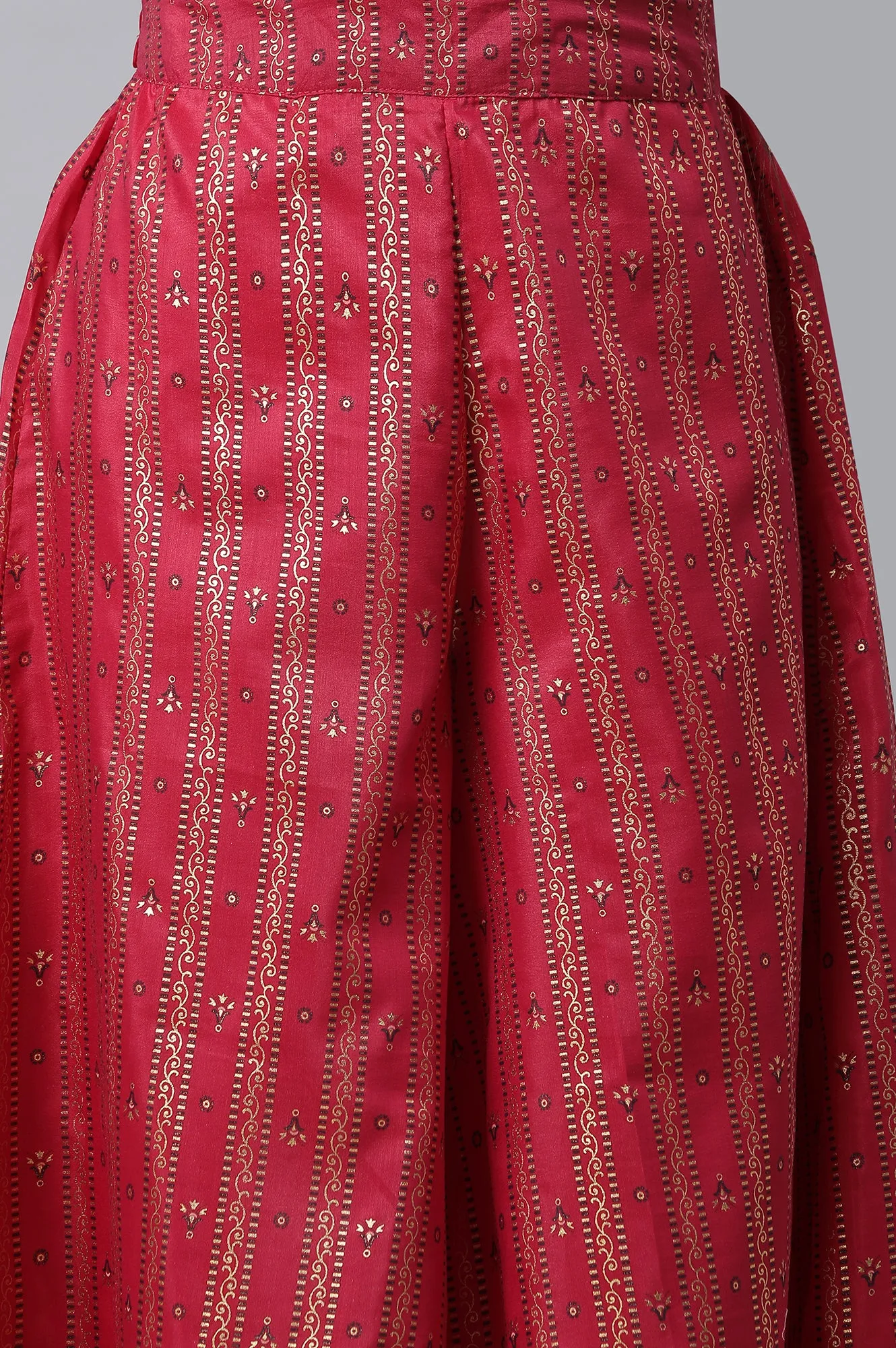 Yellow Foil Printed kurta, Culottes & Dupatta