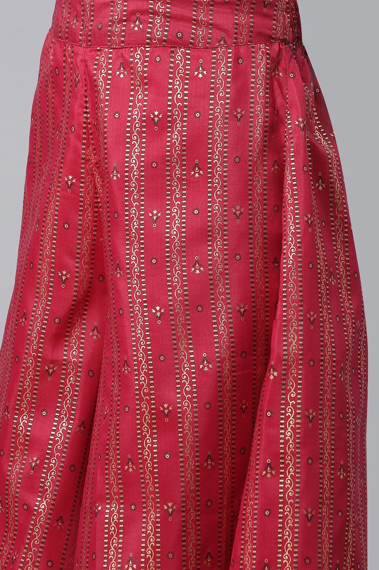 Yellow Foil Printed kurta, Culottes & Dupatta