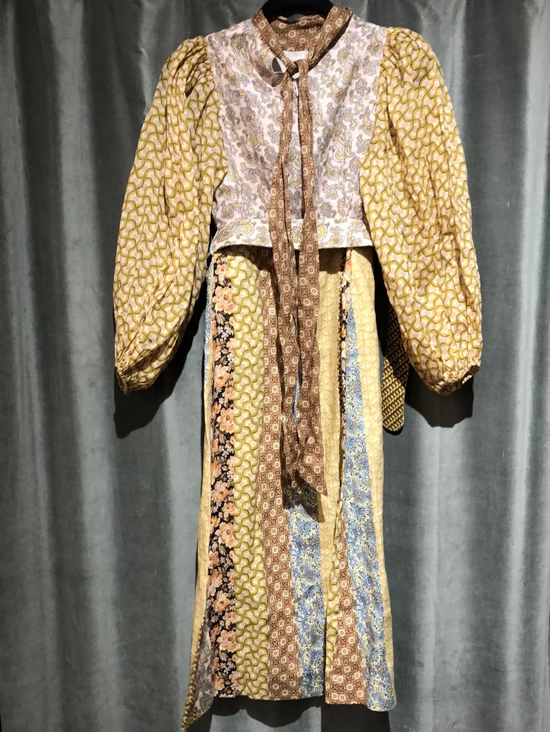 ZIMMERMANN High Neck belted multicolor Dress